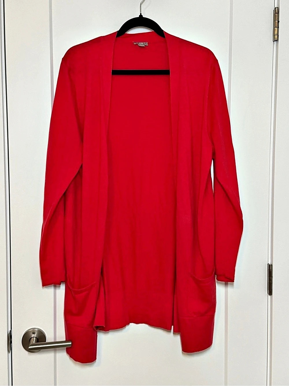J. Jill Women's Red Open Front Cardigan